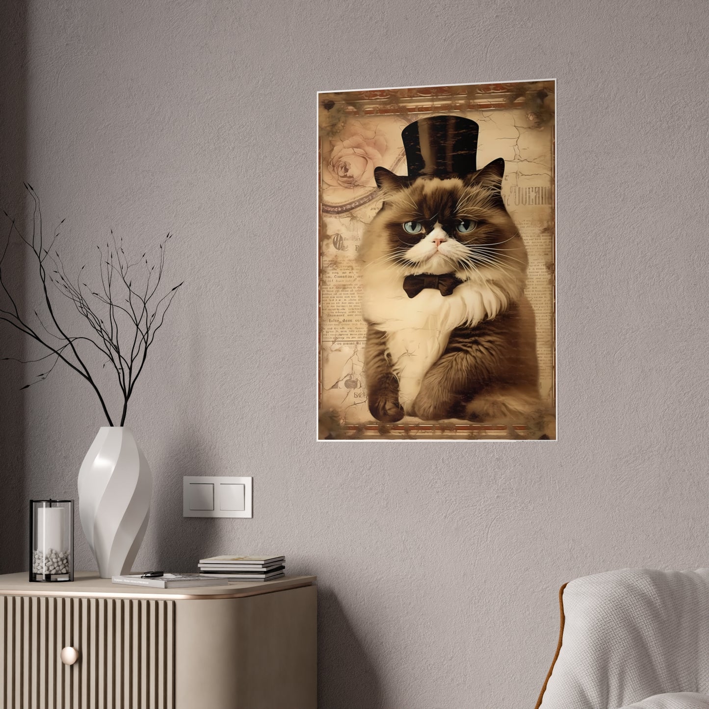 Elegant Cat Wall Art Poster, Gift for Cat Lovers - VYBE Shop