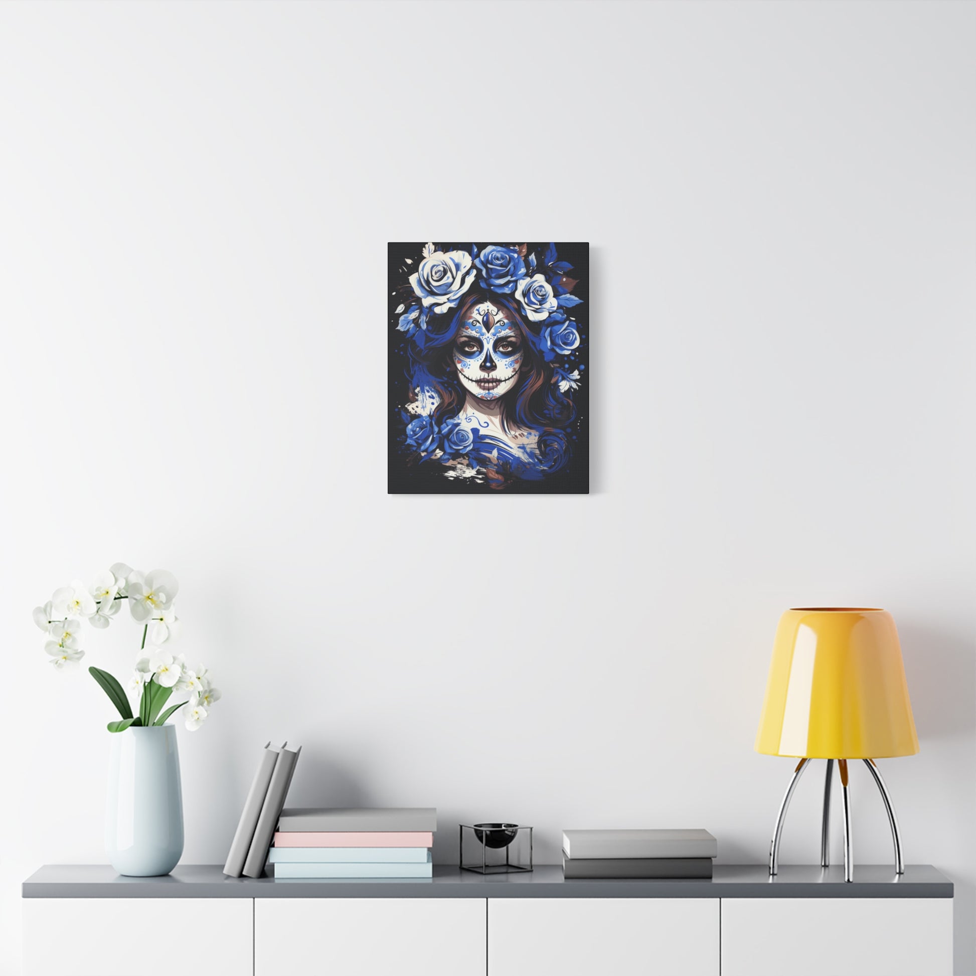 Vibrant Sugar Skull Canvas Art, Day of the Dead Decor, Wall Art, Gift for Art Lovers, Unique Home Decoration, Boho Style Art - VYBE Shop