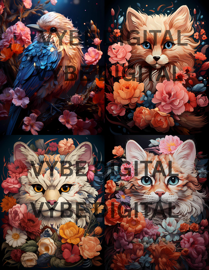 Kawaii Animal Junk Journal Pages- 157 Pages - VYBE Shop