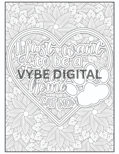 Cat Quotes Coloring- 40 Pages