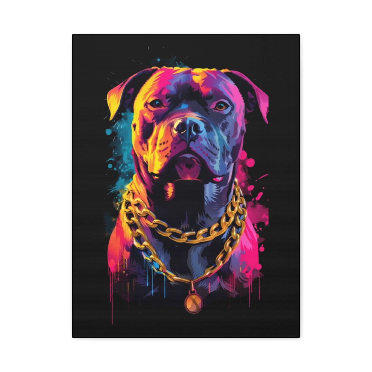 Vibrant Dog Portrait Canvas Art, Dog Lover Gift, Home Decor, Unique Wall Art, Pet Memorial Decoration, Colorful Art Print - VYBE Shop