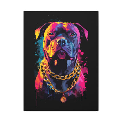 Vibrant Dog Portrait Canvas Art, Dog Lover Gift, Home Decor, Unique Wall Art, Pet Memorial Decoration, Colorful Art Print - VYBE Shop