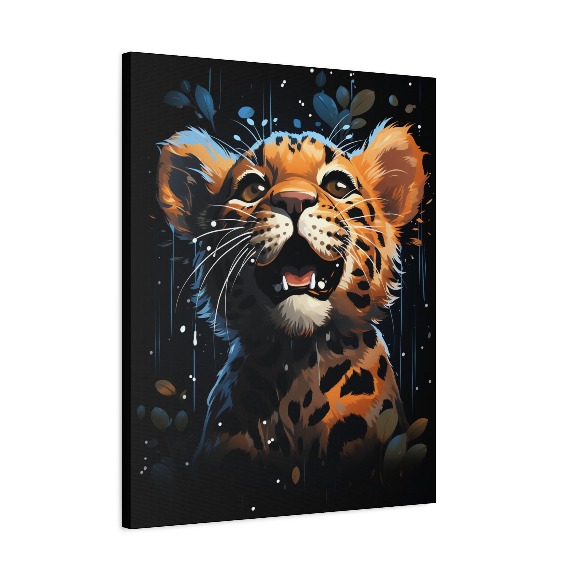 Whimsical Canvas Art, Cute Leopard Wall Decor, Animal Lover Gift, Kids Room Wall Art, Safari Theme Decor - VYBE Shop