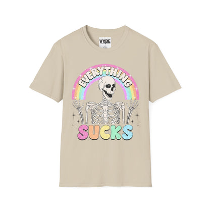 Funny- Everything Sucks Vintage Skeleton T-Shirt - VYBE Shop