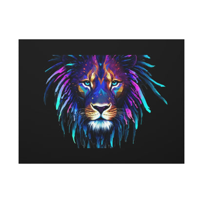 Neon Lion Canvas Wall Art, Colorful Home Decor, Animal Lover Gift, Jungle Theme Room Decoration, Unique Artwork for Living Room, [...] - VYBE Shop