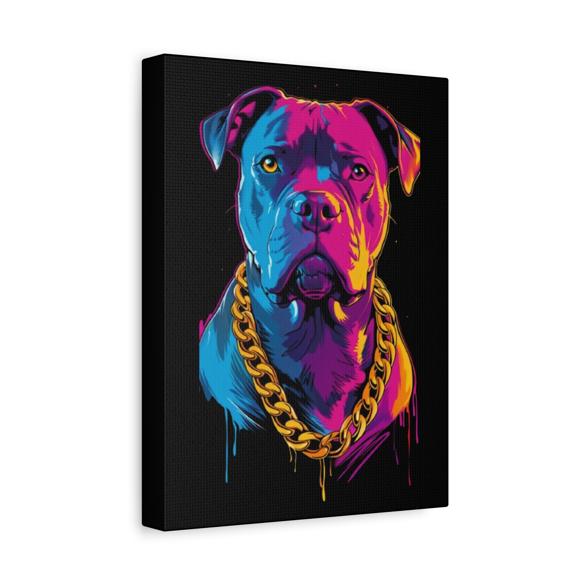 Neon Dog Portrait Canvas Art, Colorful Wall Decor for Pet Lovers, Unique Gift for Dog Owners, Home Gallery Decoration, Colorful Pet [...] - VYBE Shop