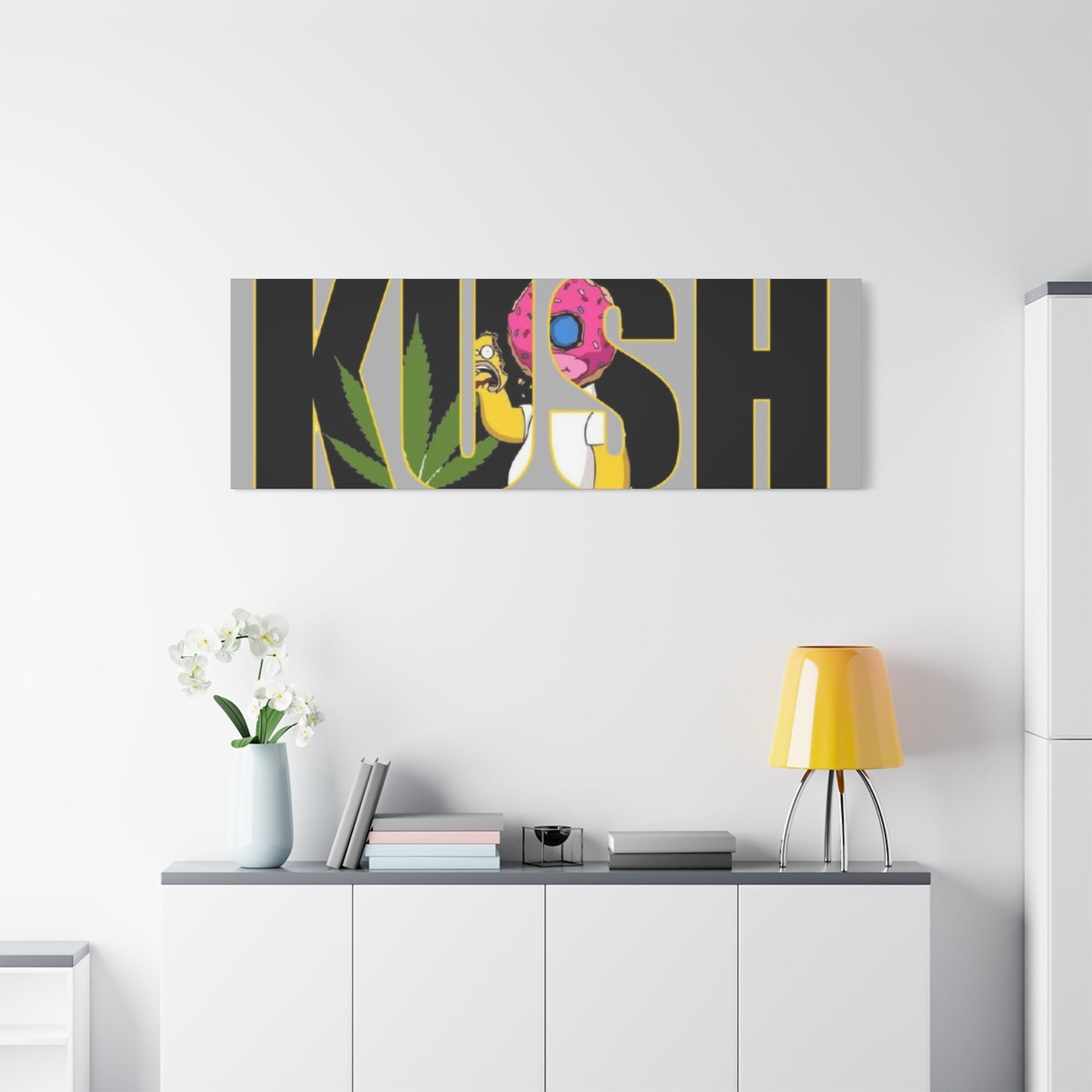 Colorful Cannabis KUSH Wall Art, Stretched Canvas Print, Unique Home Decor, Gift for Smokers, KUSH Design - VYBE Shop