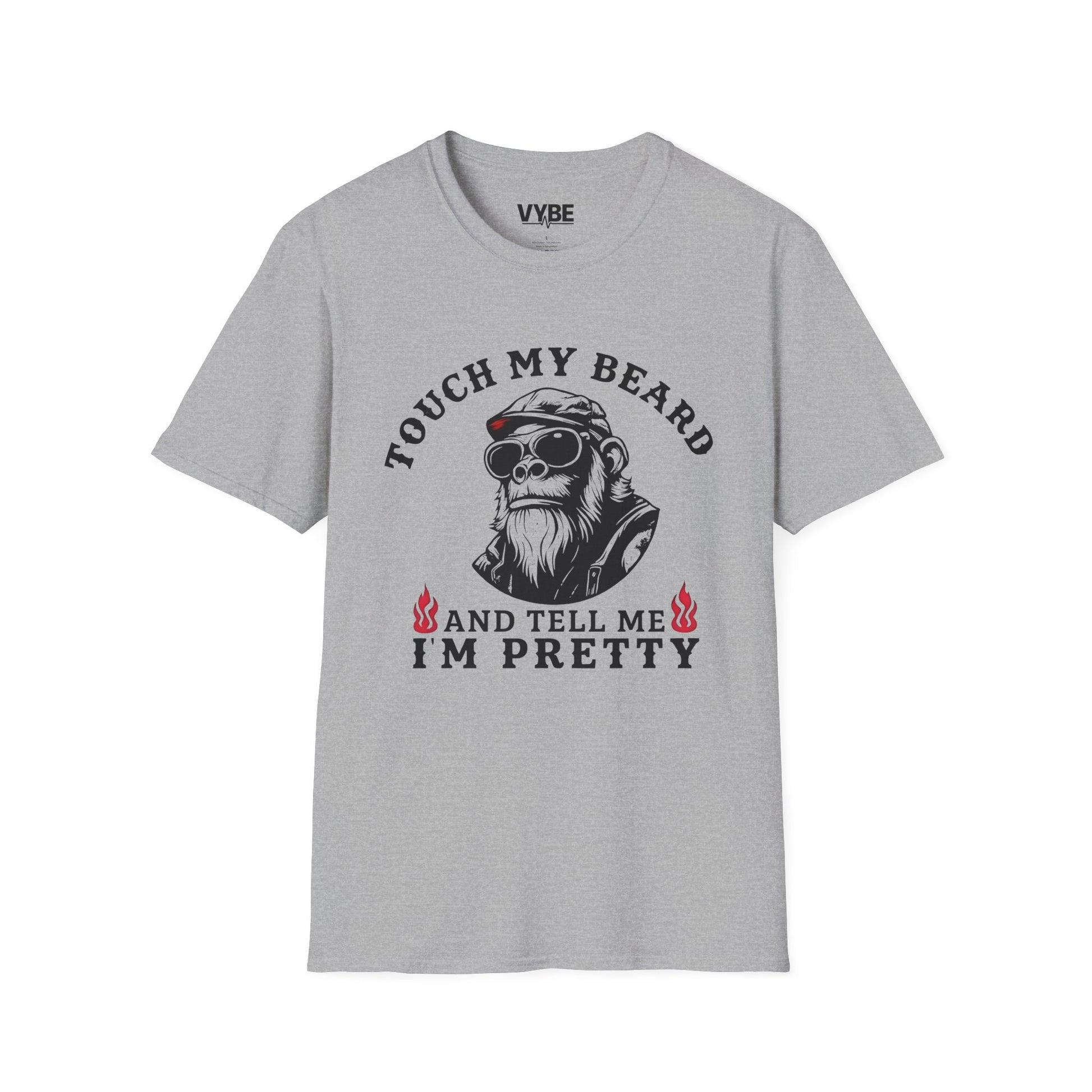 Funny- Beard Graphic T-Shirt, Unisex Tee for Bearded Men, Gifts for Him, Casual Wear, Birthday Celebrations, Humor Apparel - VYBE Shop