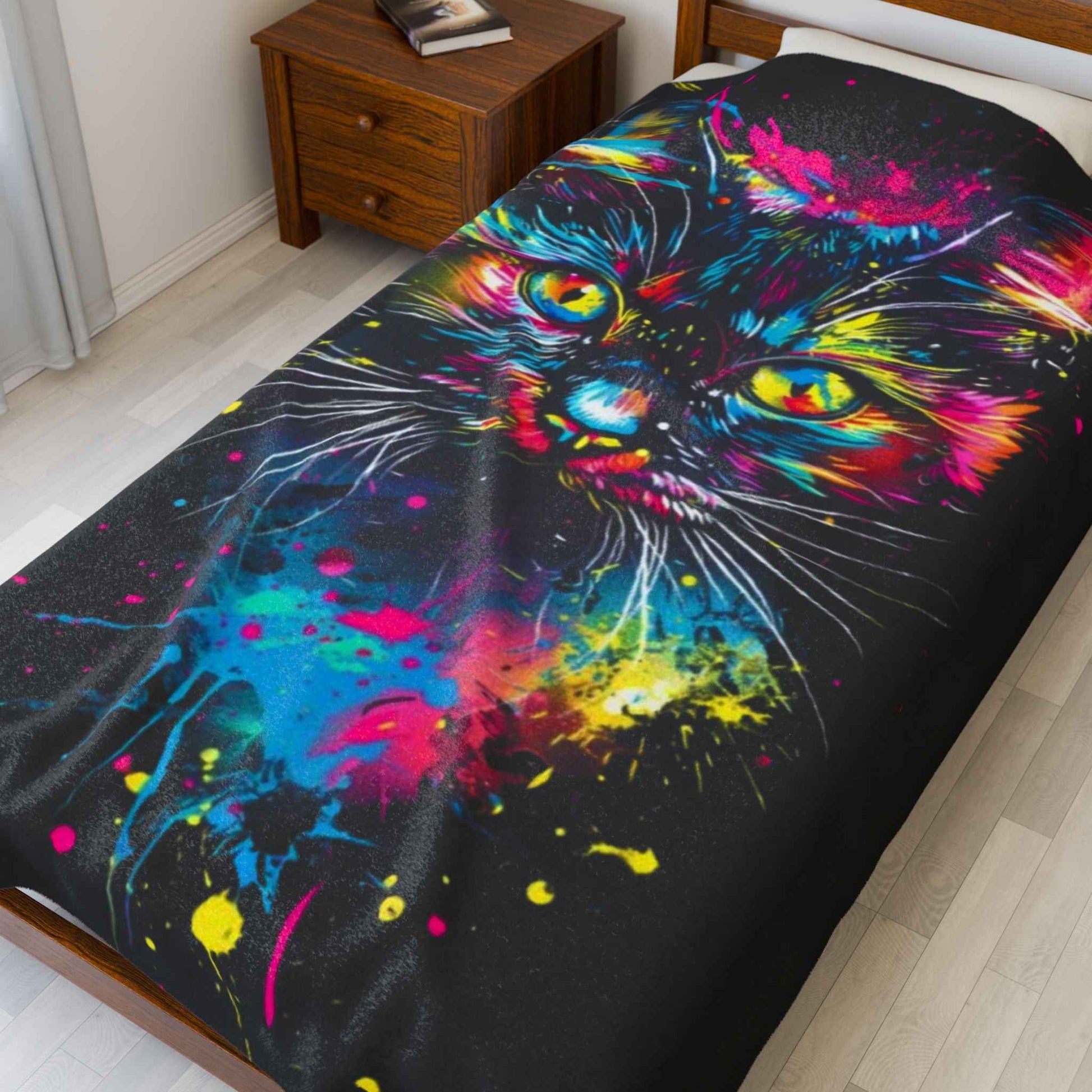 Colorful Cat Plush Blanket