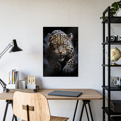 Leopard Wall Art - Fierce Leopard Gloss Poster | Wildlife Home Decor, Animal Lover Gift, Safari-Themed Office Decoration - VYBE Shop