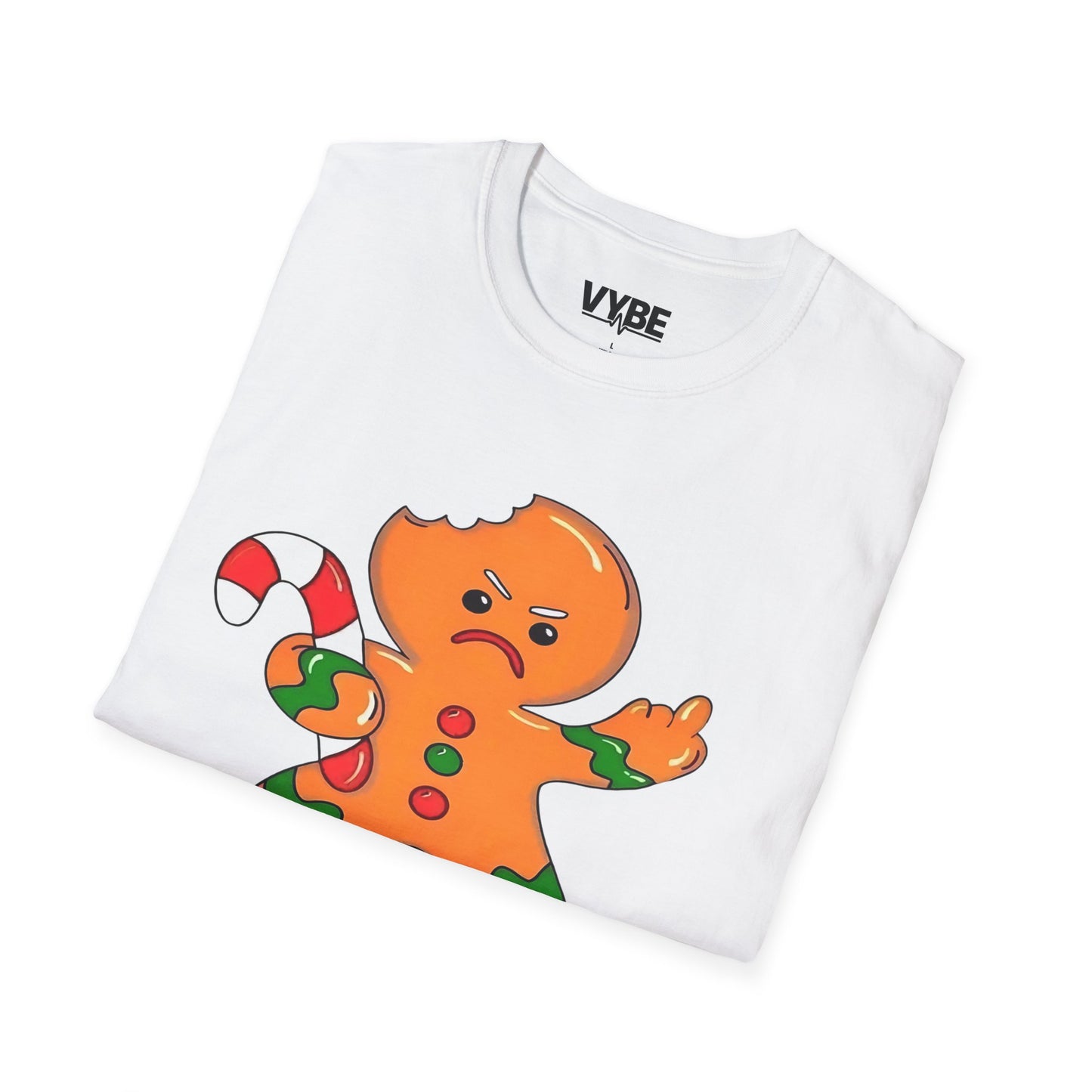 Christmas- Funny Gingerbread T-Shirt, Unisex Humor Tee, Holiday Gift, Christmas Apparel, Cute Seasonal Shirt, Bite Me Design - VYBE Shop