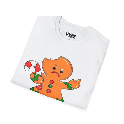 Christmas- Funny Gingerbread T-Shirt, Unisex Humor Tee, Holiday Gift, Christmas Apparel, Cute Seasonal Shirt, Bite Me Design - VYBE Shop