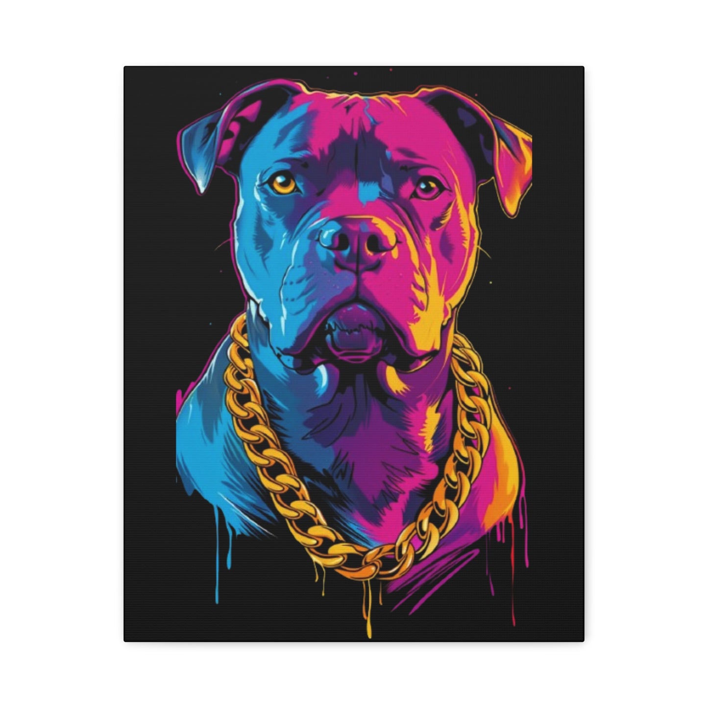 Neon Dog Portrait Canvas Art, Colorful Wall Decor for Pet Lovers, Unique Gift for Dog Owners, Home Gallery Decoration, Colorful Pet [...] - VYBE Shop
