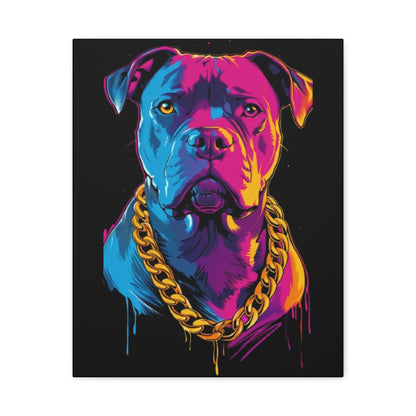 Neon Dog Portrait Canvas Art, Colorful Wall Decor for Pet Lovers, Unique Gift for Dog Owners, Home Gallery Decoration, Colorful Pet [...] - VYBE Shop