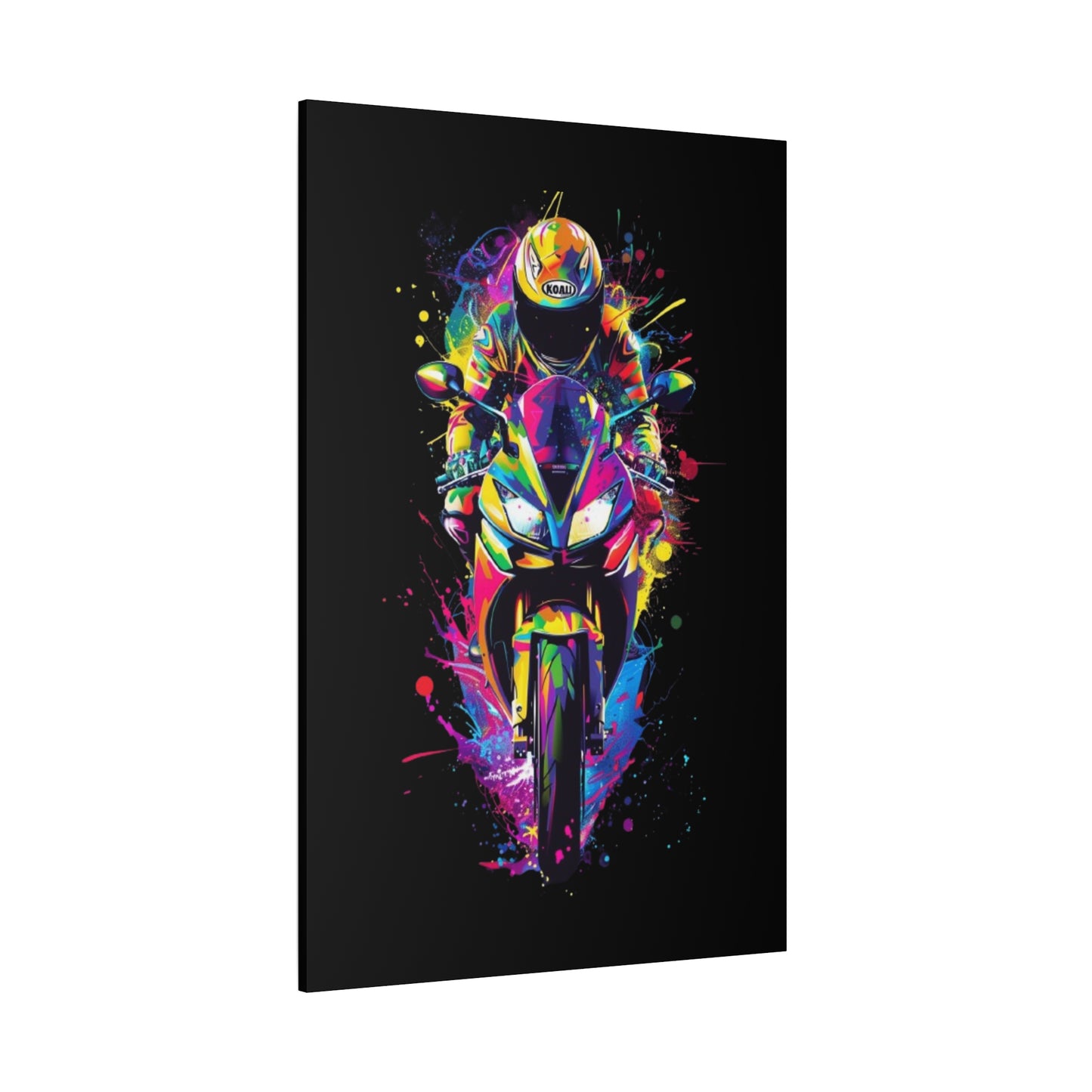 Neon Motorcycle Canvas Art, Perfect for Bikers, Home Decor, Gifts for Riders, Colorful Wall Art, Bike Lover's Gift - VYBE Shop
