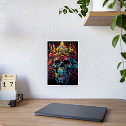 Vibrant Skull Art Poster - Glossy Colorful Home Decor - VYBE Shop