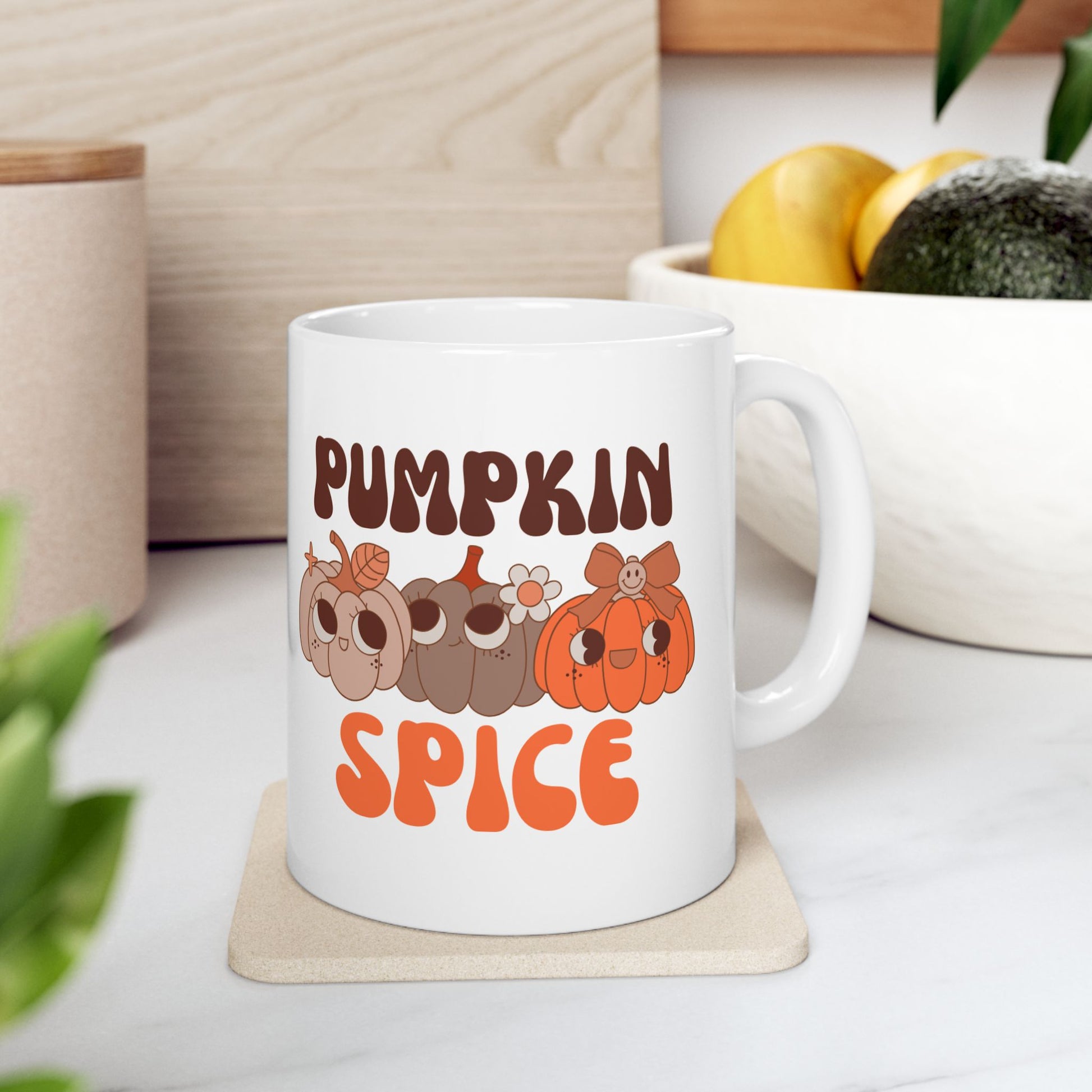 Pumpkin Spice Mug, Cute Fall Coffee Cup, Autumn Beverage Mug, Halloween, Thanksgiving Gift, Cozy Seasonal Decor - VYBE Shop