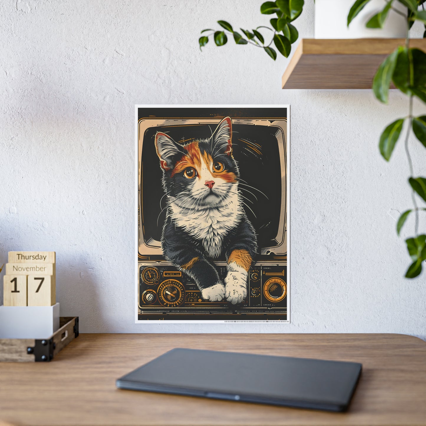 Cat Charming Cat Gloss Poster, Cat Lover Wall Art, Vintage Style Cat Print - VYBE Shop