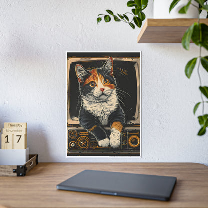 Cat Charming Cat Gloss Poster, Cat Lover Wall Art, Vintage Style Cat Print - VYBE Shop