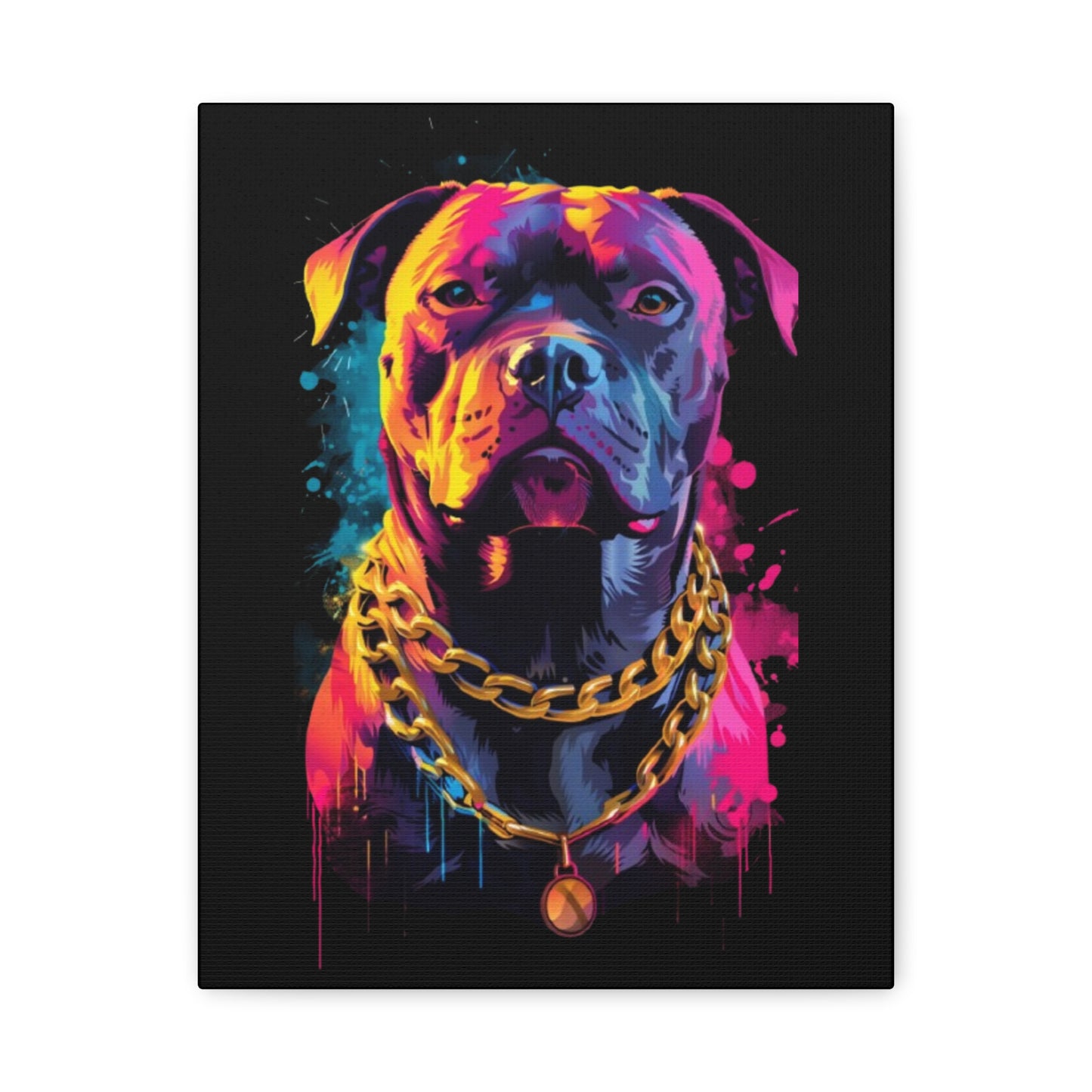 Vibrant Dog Portrait Canvas Art, Dog Lover Gift, Home Decor, Unique Wall Art, Pet Memorial Decoration, Colorful Art Print - VYBE Shop