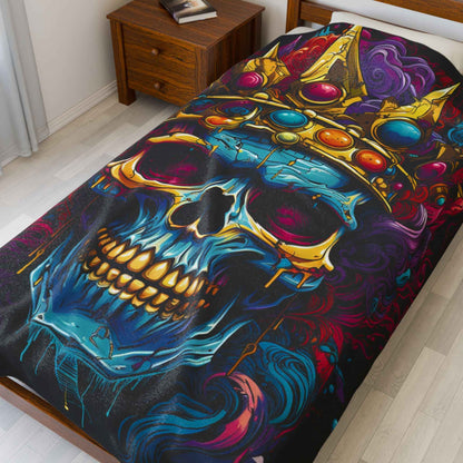 Vibrant Skull Plush Blanket