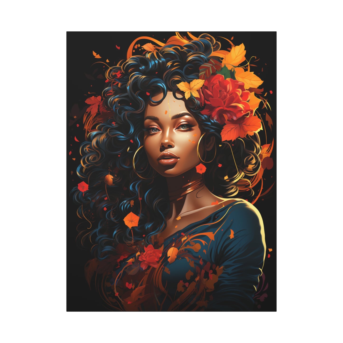 Canvas Wall Art featuring Vibrant Autumn Queen Design, Home Decor, Gift for Art Lovers, Fall Aesthetic, Boho Style - VYBE Shop