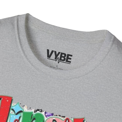 Christmas- Festive Rockin' Unisex T-Shirt Cute Edgy Skeleton Christmas Gift - VYBE Shop