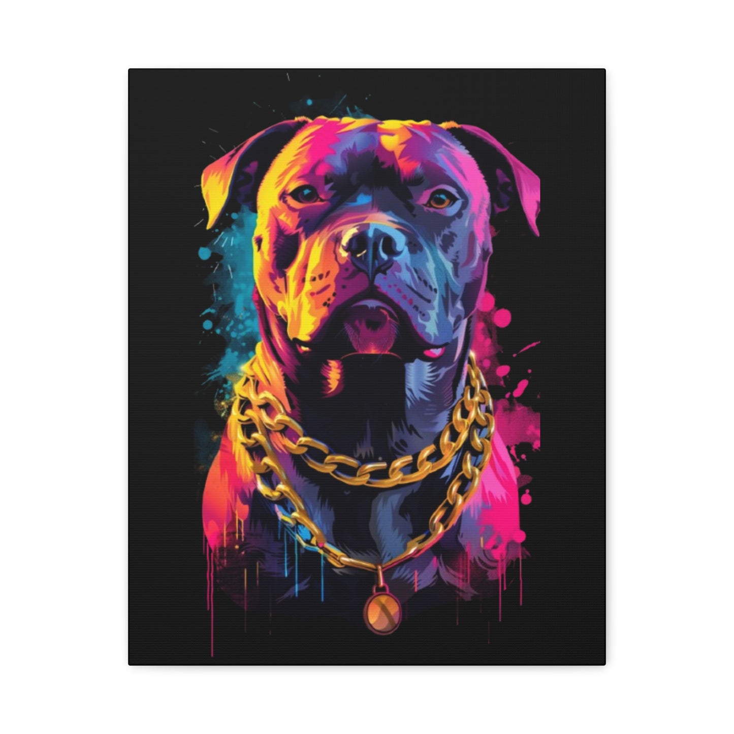 Vibrant Dog Portrait Canvas Art, Dog Lover Gift, Home Decor, Unique Wall Art, Pet Memorial Decoration, Colorful Art Print - VYBE Shop