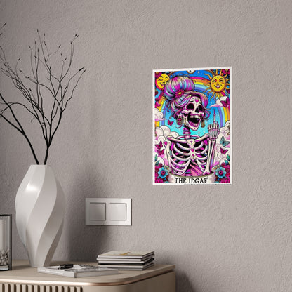 Idgaf Skeleton Wall Poster, Tarot - VYBE Shop