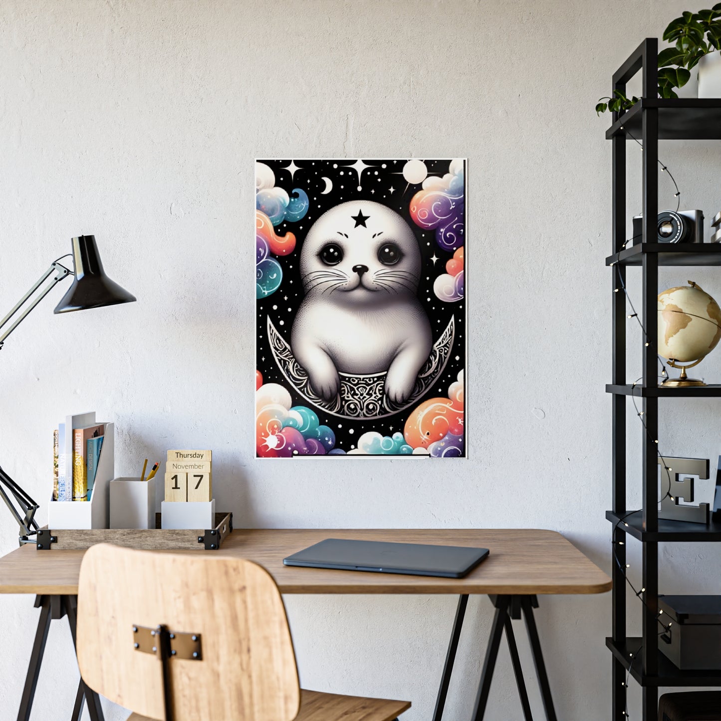 Whimsical Seal Poster, Cute Animal Decor - VYBE Shop