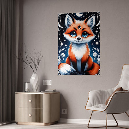Glossy Fox Art Poster, Cute Animal Poster - VYBE Shop