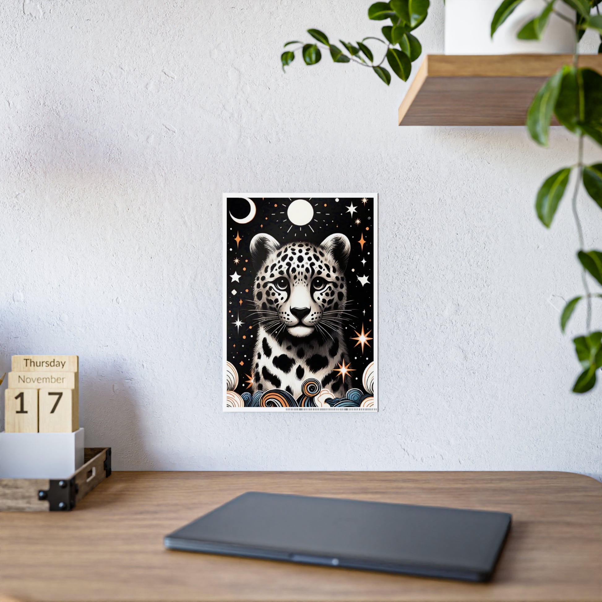Leopard Art Poster, Glossy Wall Poster - VYBE Shop