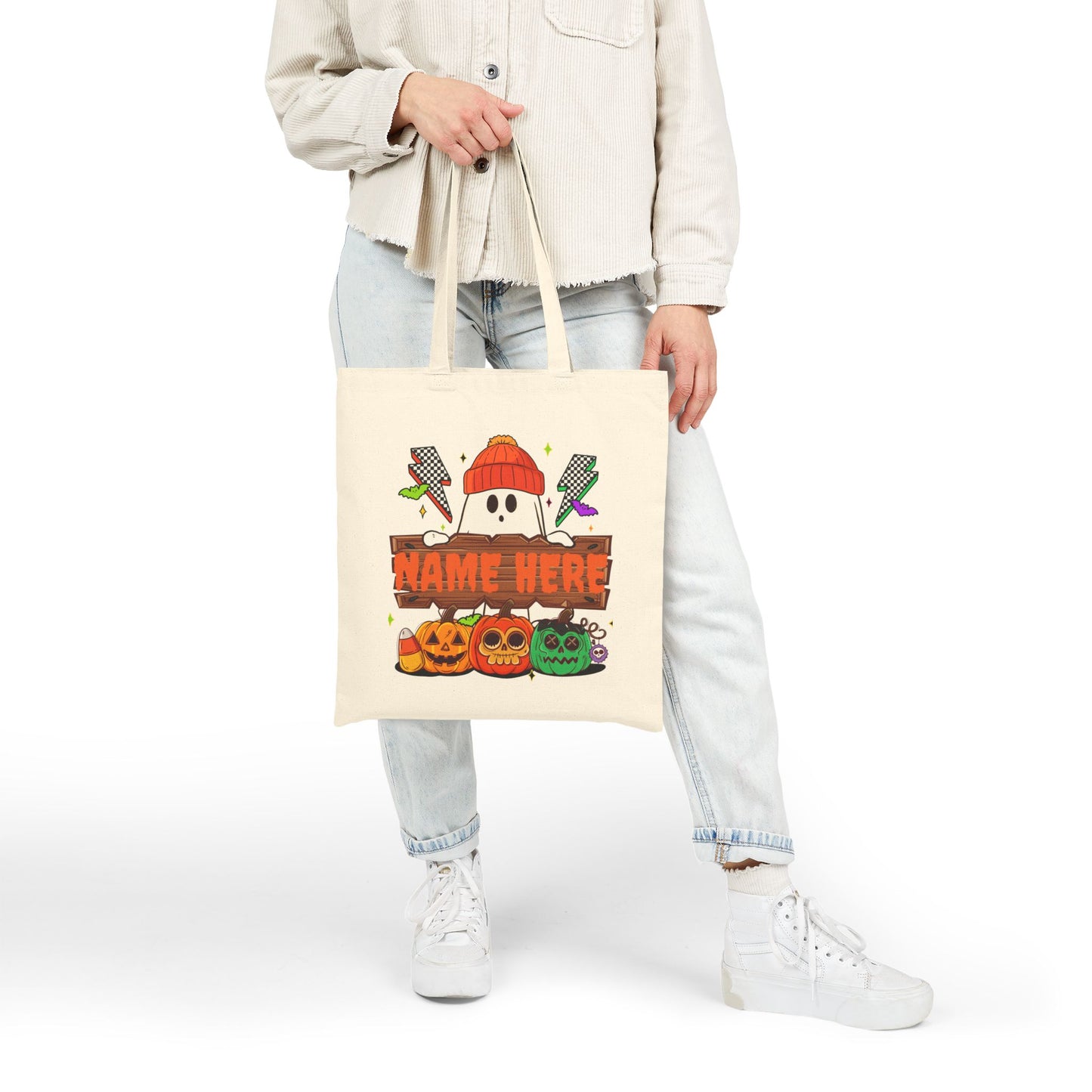 Custom Trick Or Treat Bag | Customizable Eco-Friendly Canvas Tote for Spooky Fun - VYBE Shop