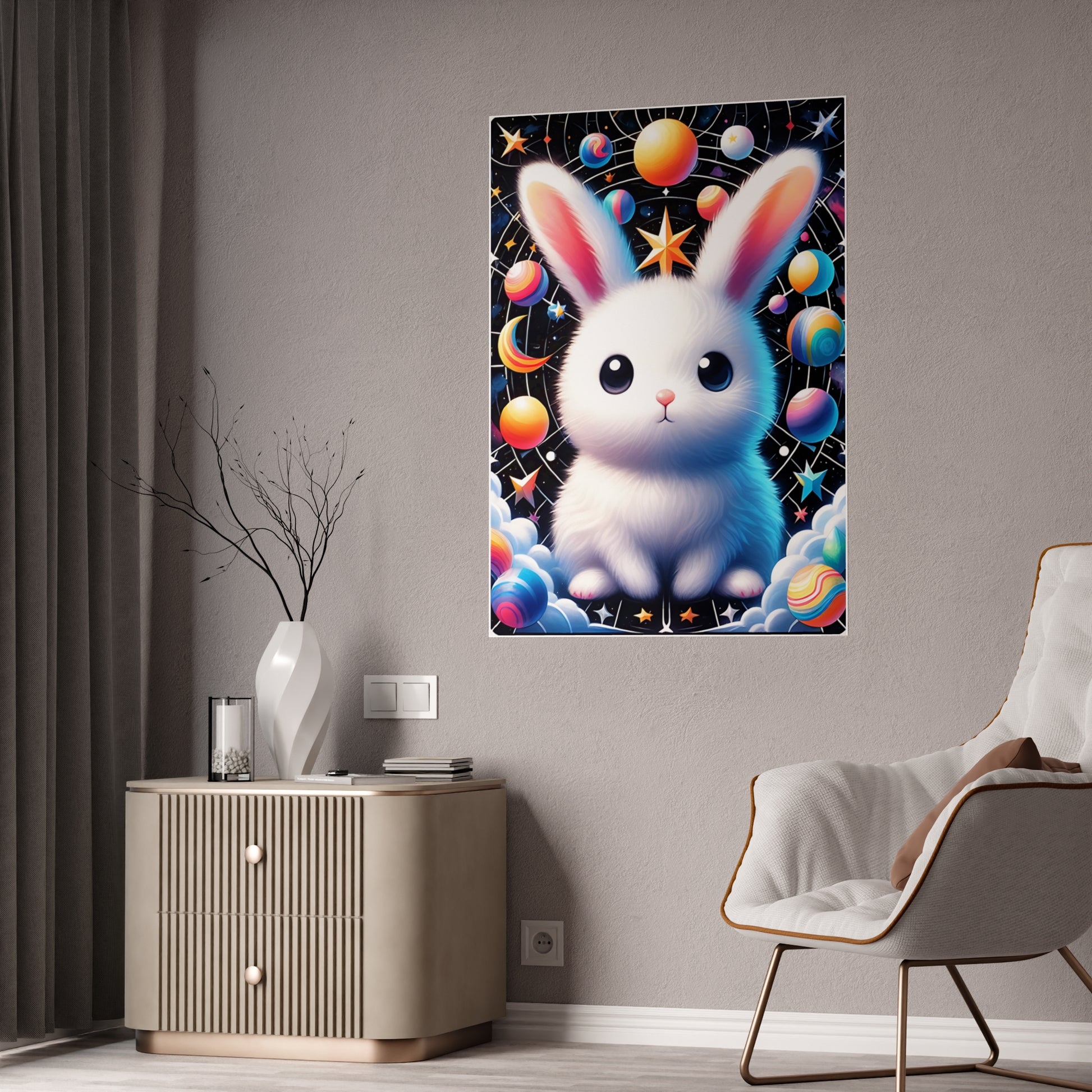 Colorful Bunny Poster for Cute Decor - VYBE Shop