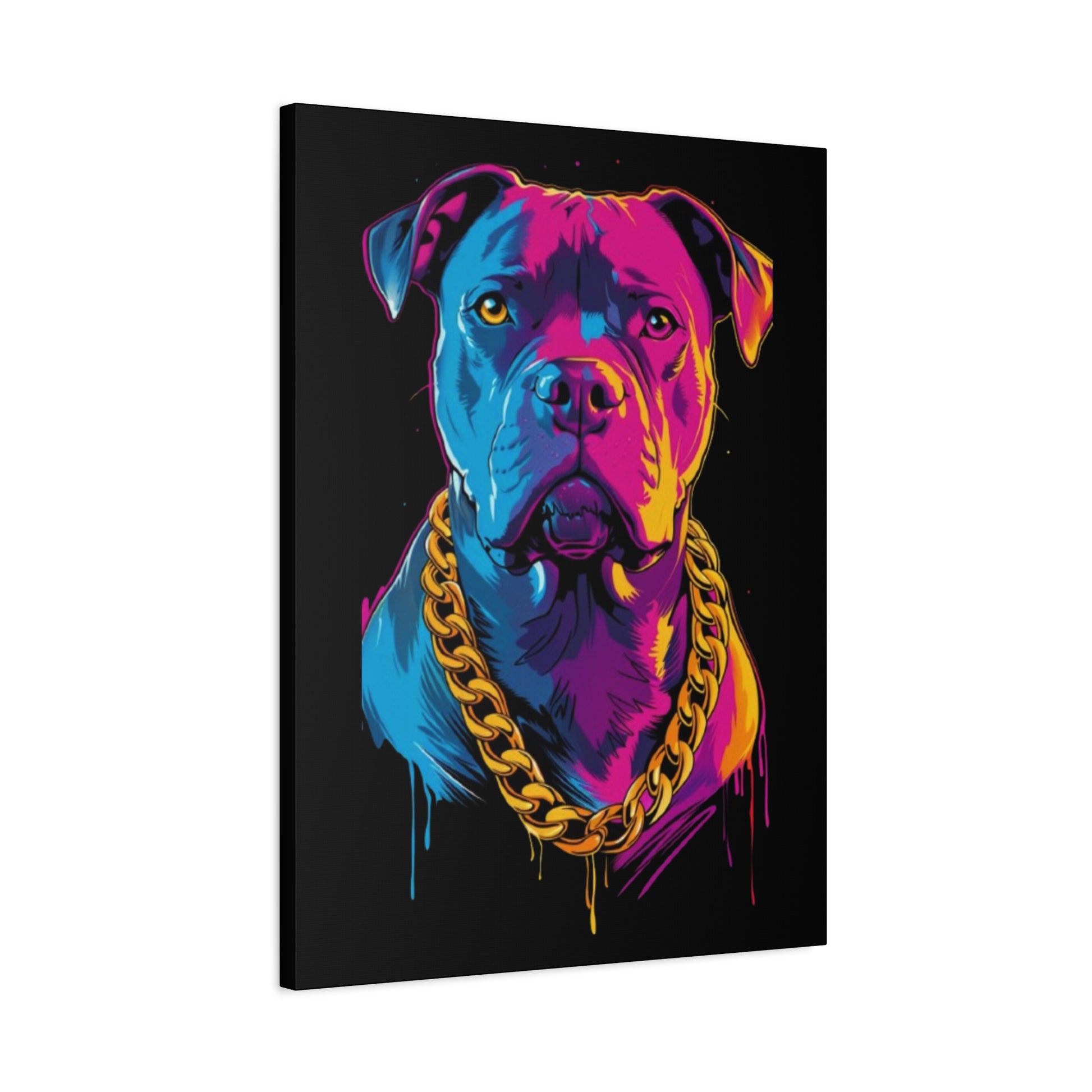 Neon Dog Portrait Canvas Art, Colorful Wall Decor for Pet Lovers, Unique Gift for Dog Owners, Home Gallery Decoration, Colorful Pet [...] - VYBE Shop