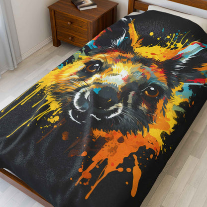 Colorful Kangaroo Plush Blanket