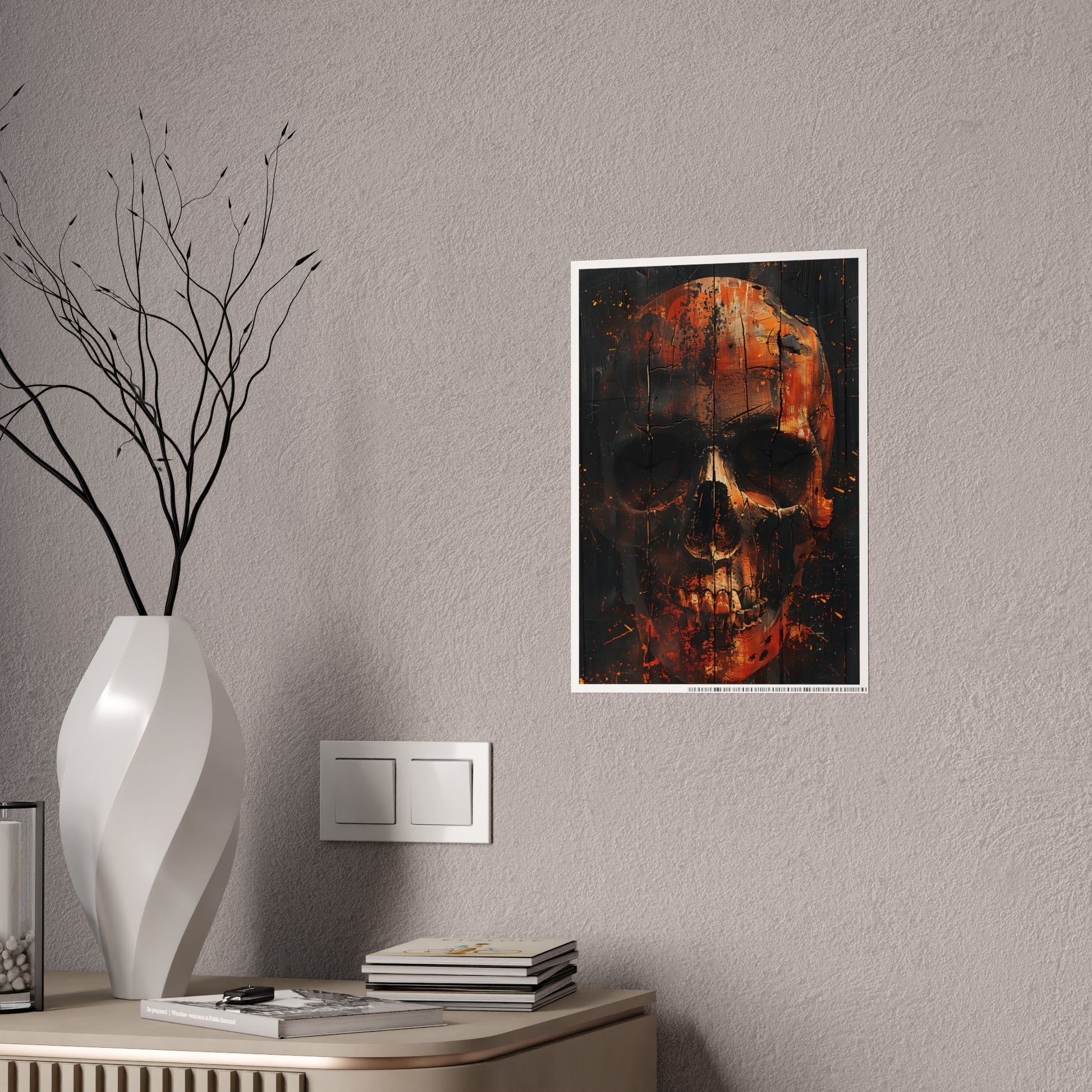 Skull Art Poster, Dark Aesthetic Wall Decor, Gothic Home Decor, Unique Gift Idea - VYBE Shop