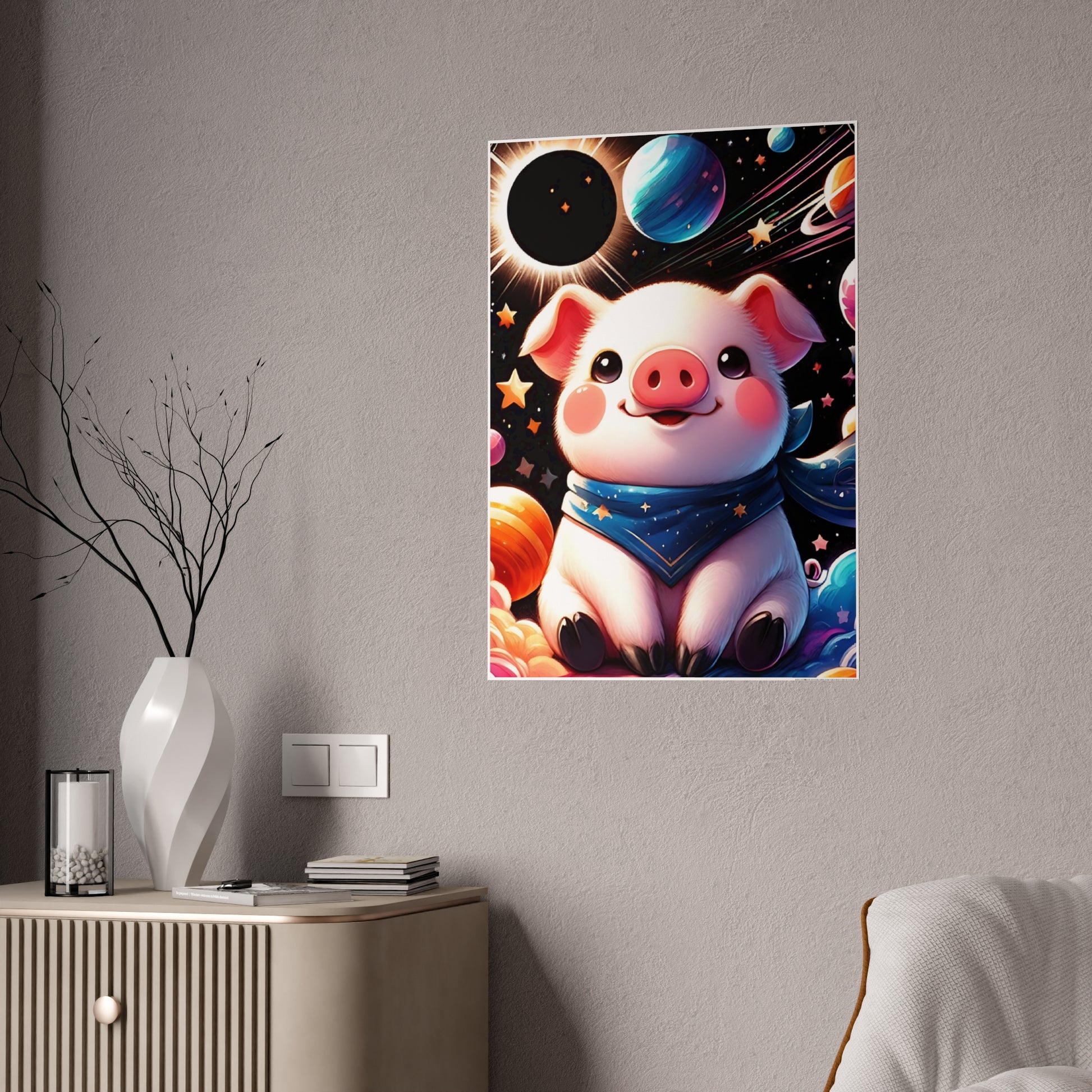 Cute Pig Galaxy Poster - Stunning Animal Wall Art for Unique Decor - VYBE Shop