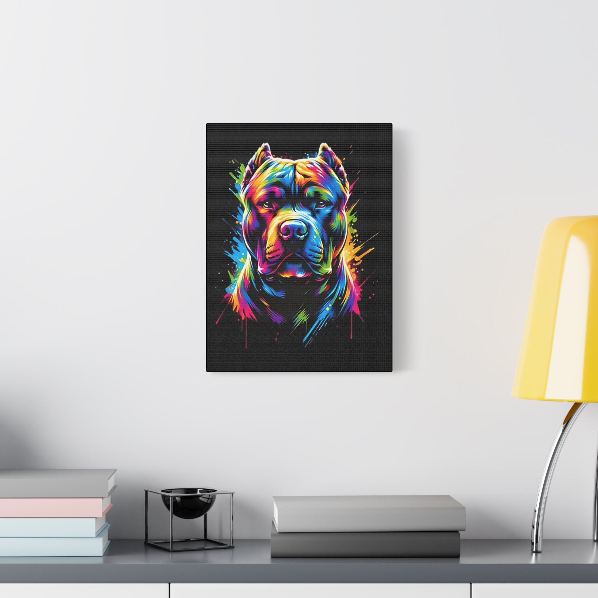 Vibrant Dog Art Canvas, Colorful Dog Portrait, Pet Lover Decoration, Home Wall Décor, Unique Gift for Dog Owners, Colorful Animal Wall Art - VYBE Shop