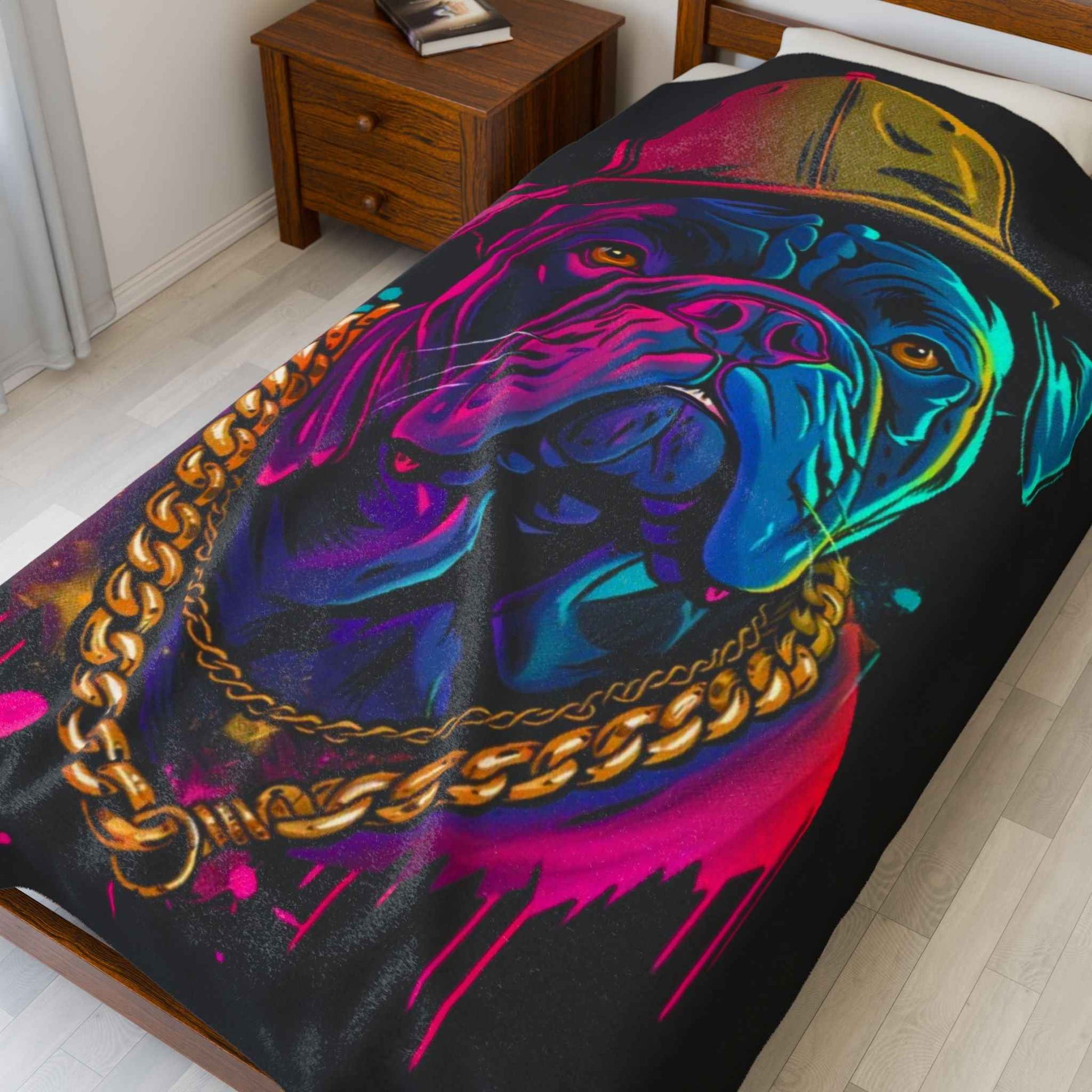 Colorful Dog-Themed Blanket