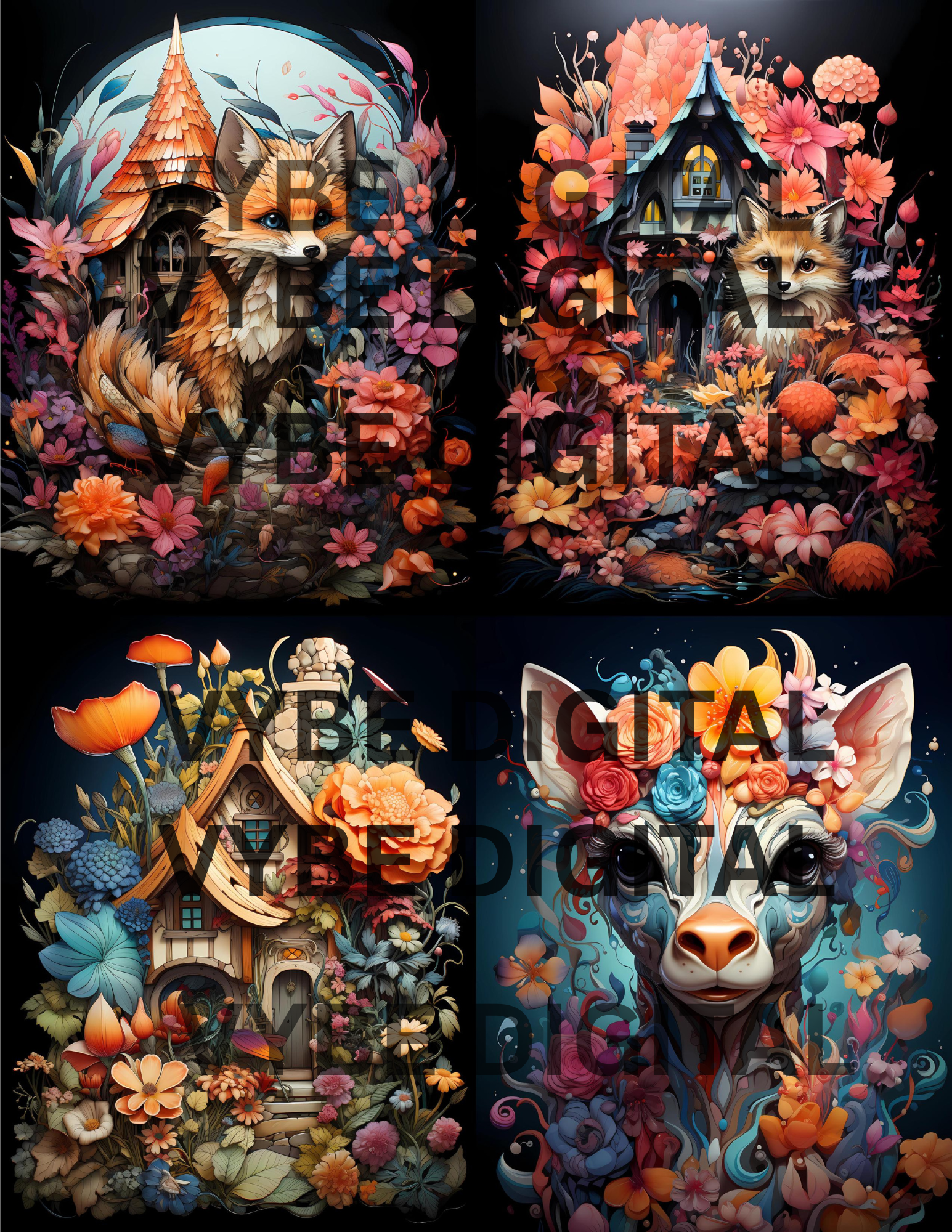 Kawaii Animal Junk Journal Pages- 157 Pages - VYBE Shop