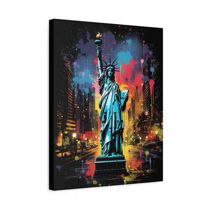 Colorful Liberty Canvas Wall Art, New York City Decor, Gift for Patriot, Home Office Wall Art, Vibrant Modern Artwork - VYBE Shop