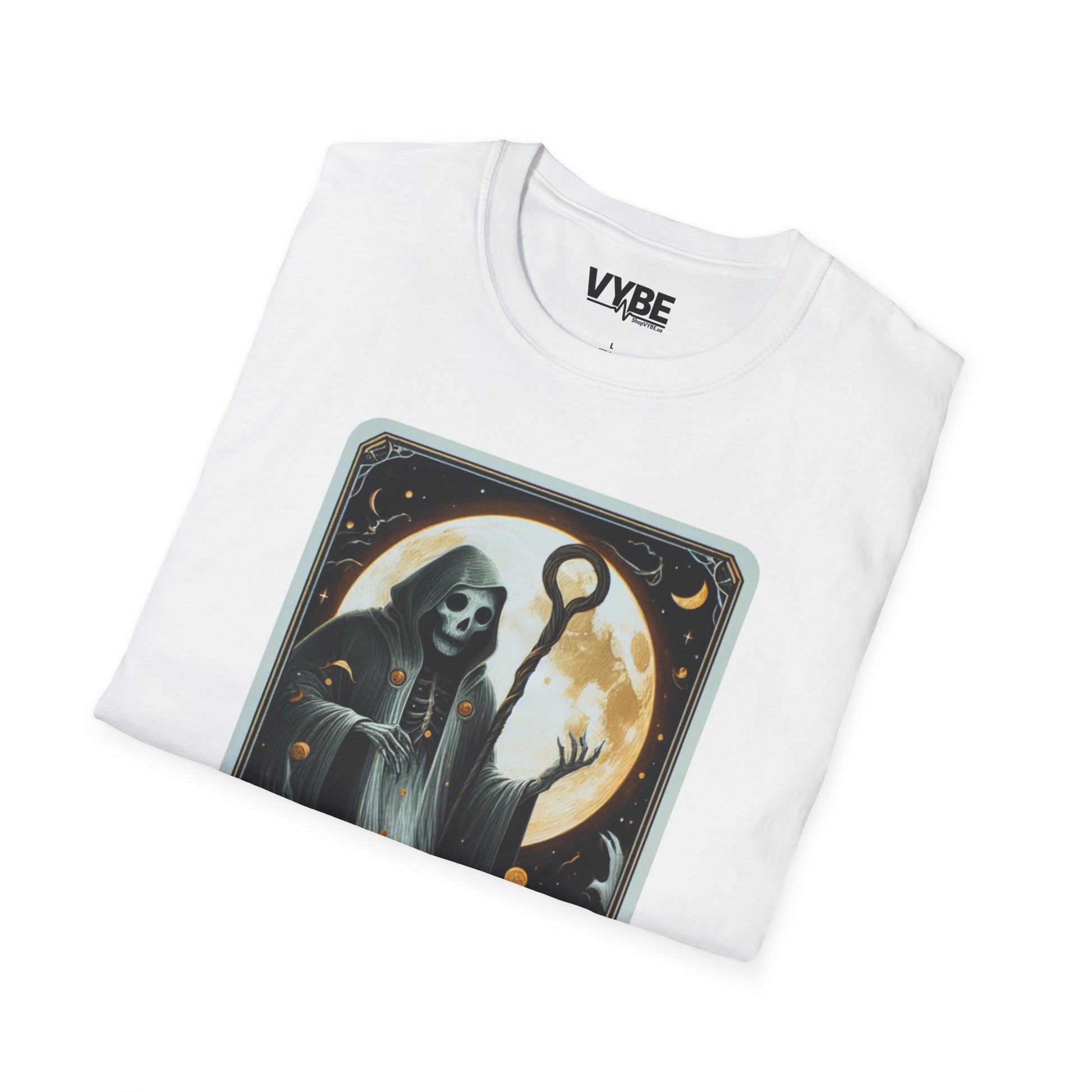 Halloween Ghost Tarot Tee - Enchanting Design for Spooky Season - VYBE Shop