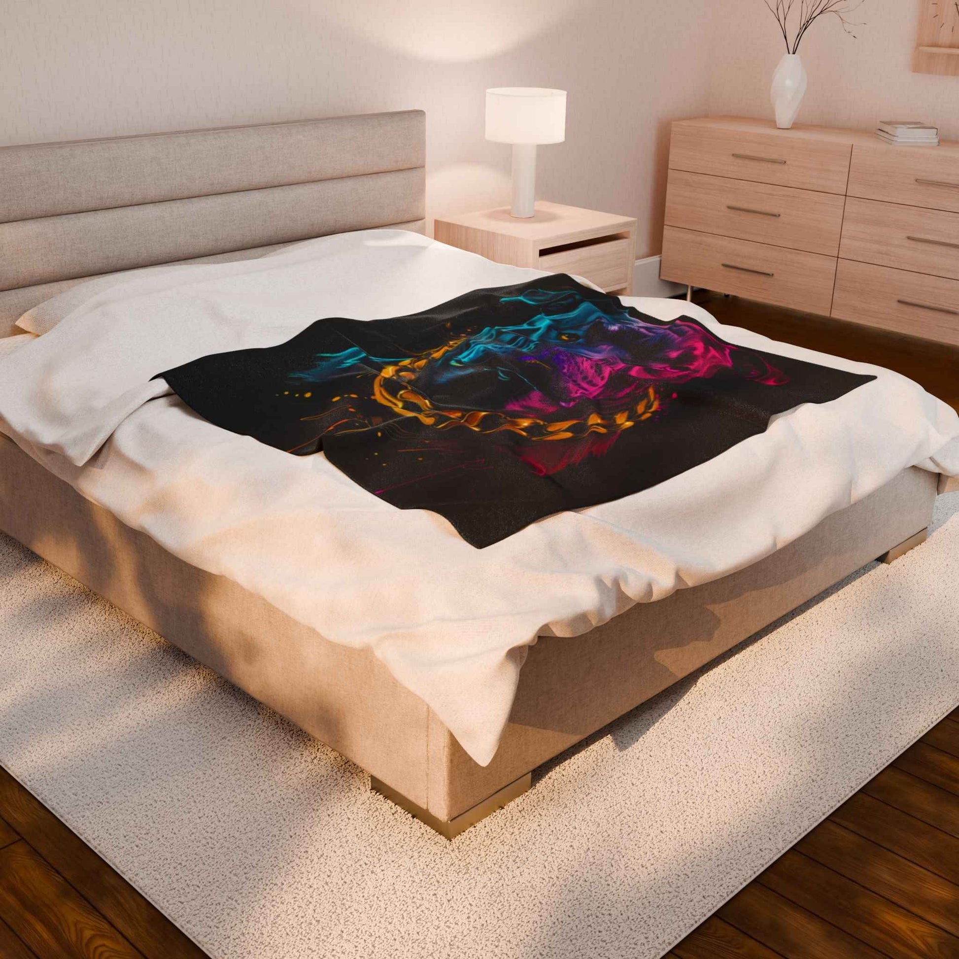 Colorful Dog Art Plush Blanket