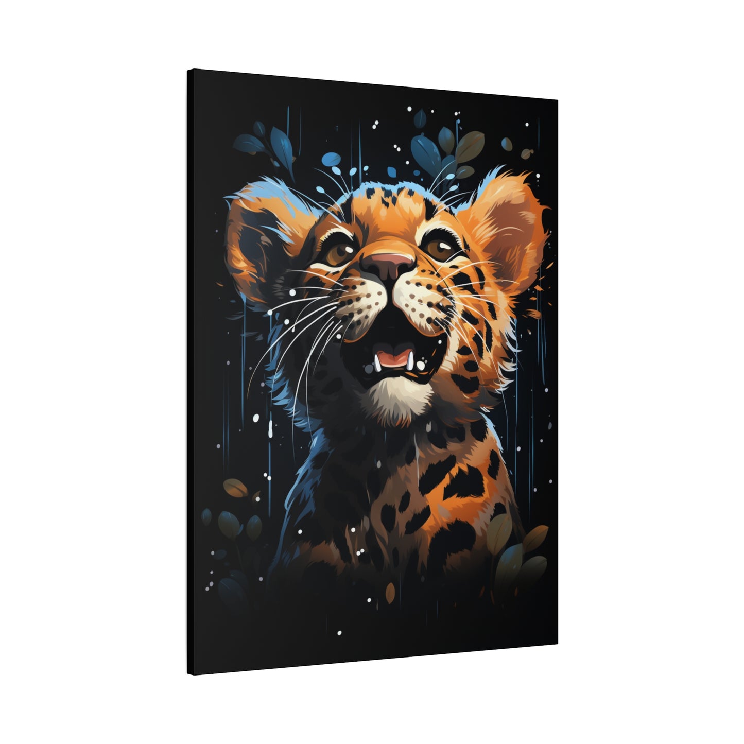 Whimsical Canvas Art, Cute Leopard Wall Decor, Animal Lover Gift, Kids Room Wall Art, Safari Theme Decor - VYBE Shop