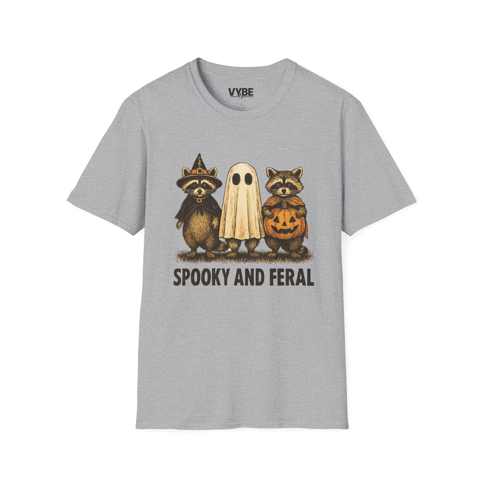 Halloween- Themed T-Shirt, Spooky and Feral Design, Unisex Casual Wear, Fall Outfit, Gift for Halloween Lovers - VYBE Shop