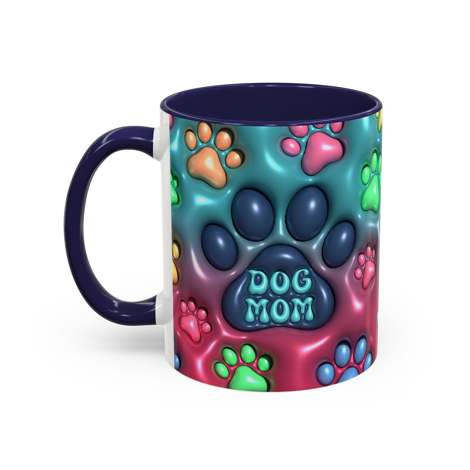 Colorful Dog Mom Coffee Mug, Inflated 3d Design, 11Oz or 15Oz - VYBE