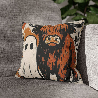 Spooky Cow Ghost Pillowcase - Cozy Halloween Decor - VYBE Shop