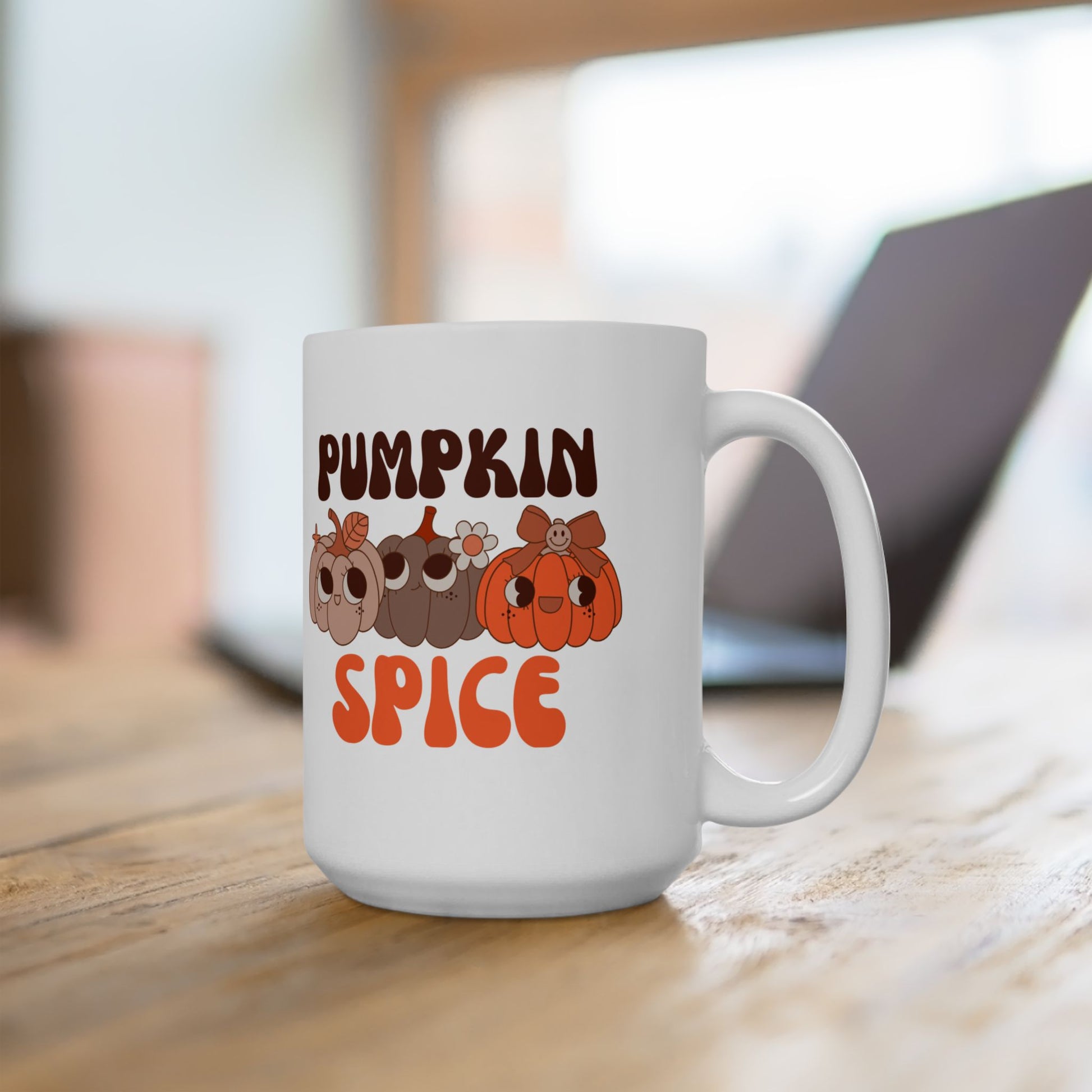 Pumpkin Spice Mug, Cute Fall Coffee Cup, Autumn Beverage Mug, Halloween, Thanksgiving Gift, Cozy Seasonal Decor - VYBE Shop