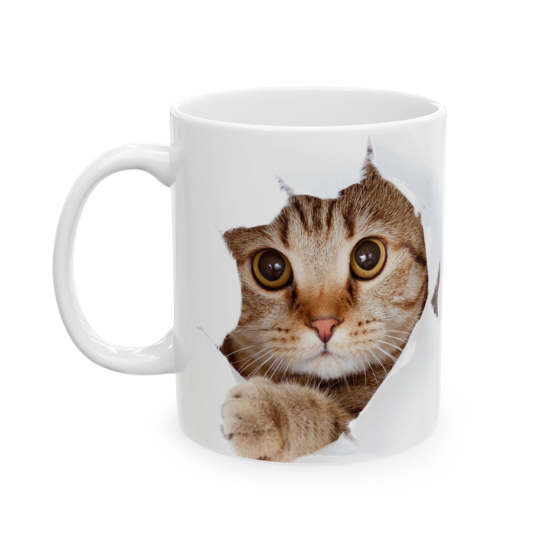 Cute Cat Ceramic Mug | Peek-a-Boo Design | Adorable Gifts for Cat Lovers | 11oz & 15oz Options - VYBE Shop